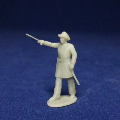Confederate officer advancing with sword raised high