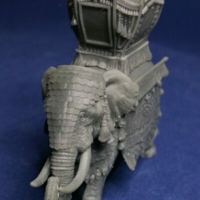 Indian War Elephant outward trunk. With Tower and accessories