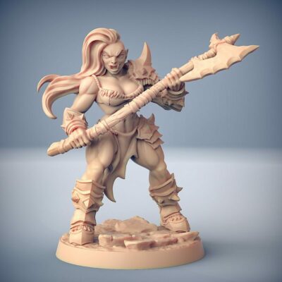 Female orc with great axe AG