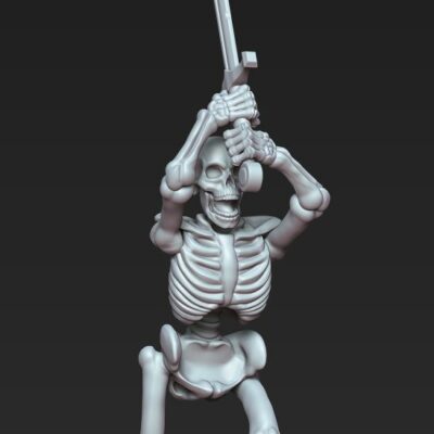 Skeleton with two hand sword RF