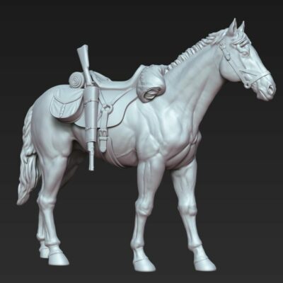 Horse with rifle in holster