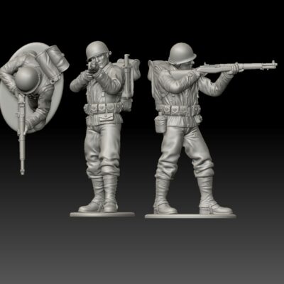 American GI soldier D-day shooting standing v2