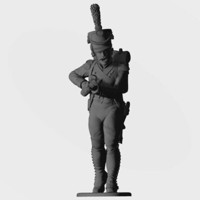 French Grenadier charging. 1809/12 campaigns, full dress uniform